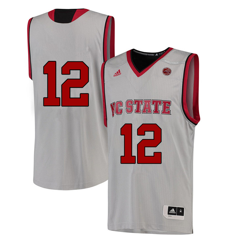 Men #12 Cameron Gottfried NC State Wolfpack College Basketball Jerseys-White - Click Image to Close